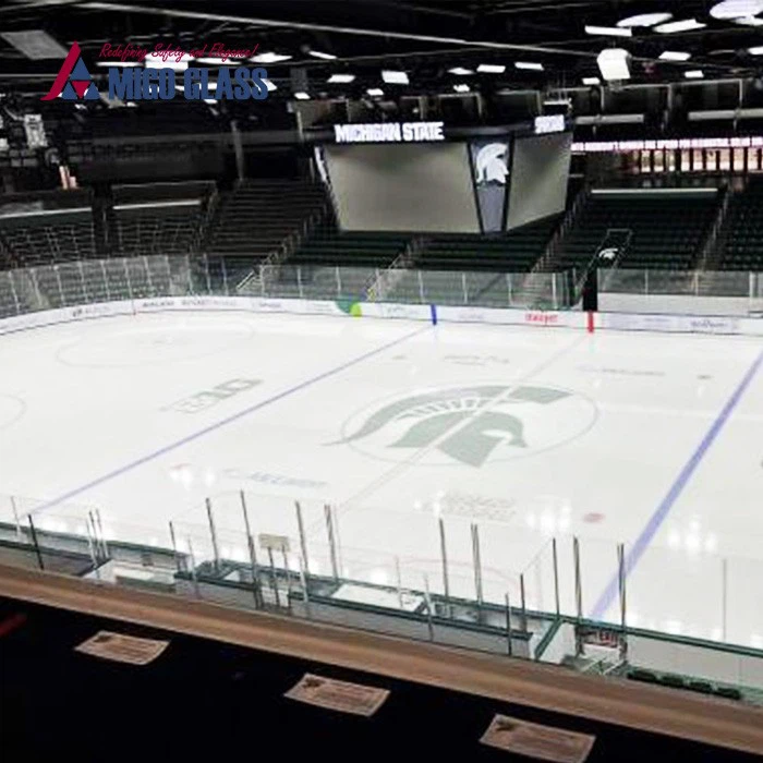 Tempered glass rink shield