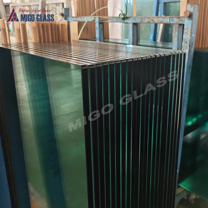 Ice skating rink glass